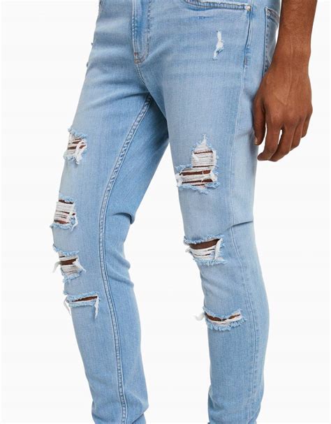 Super Skinny Ripped Jeans Woman Bershka