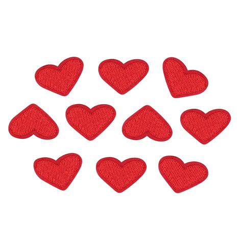 Useful 10pcs Lot Love Red Heart Patch Stickers Iron Sewing On