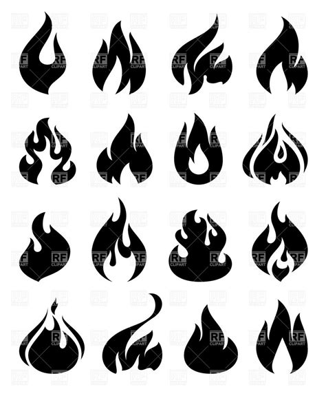 Flame Silhouette Vector at Vectorified.com | Collection of Flame ...