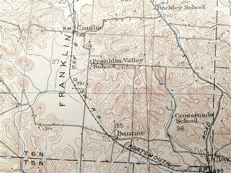 Antique Oak Hill Ohio Us Geological Survey Topographic Etsy