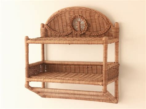 Wicker Bathroom Shelf With Towel Bar Semis Online