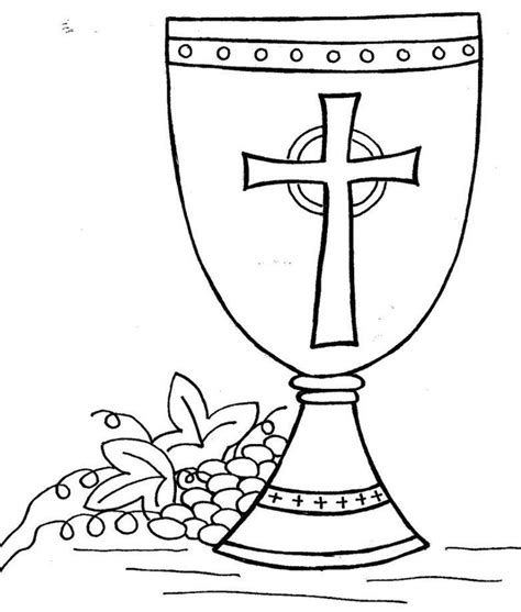 Catholic Chalice Template Coloring Pages Communion Chalice