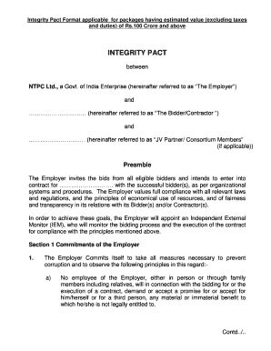 Integrity Pact Format Complete With Ease AirSlate SignNow