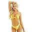 YiZYiF Damen Glitzer Metallic Bikini Set Sexy Badeanzug Wetlook Dessous