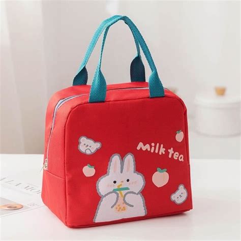 Sac Lunch Isol De Dessin Anim Mignon Pochette Bento Durable Bo Te