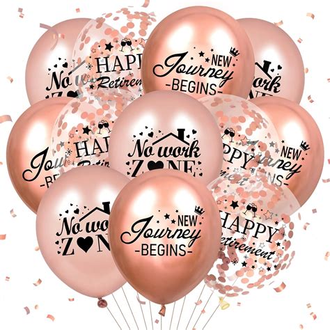 Amazon.com: Happy Retirement Balloon 50 Pcs Rose Gold Retirement Party ...