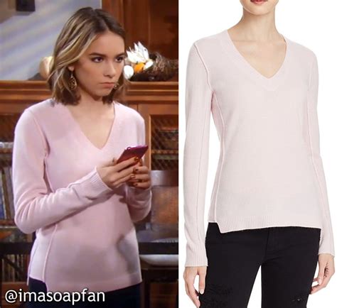 Molly Lansings Pink Cashmere V Neck Sweater General Hospital Season