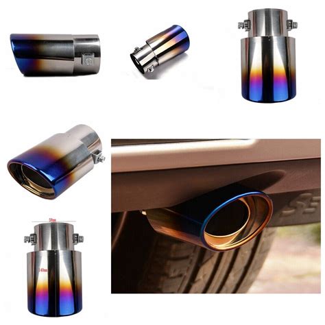 X Pcs Car Universal Round Stainless Steel Chrome Exhaust Tail Muffler