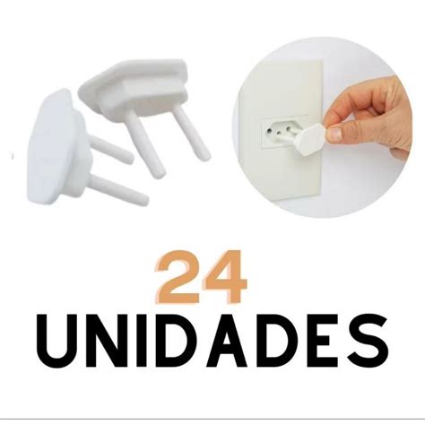 Protetor De Tomadas Para Bebê - Kit com 24 un Protetor de Tomada Segurança Para Bebê/Criança Contra ...