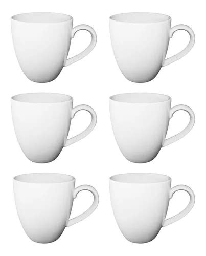 Taza Porcelana Blanca Tsuji Jarro Mug 390ml Línea 1600 X6 Un