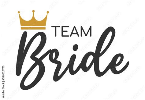 Team Bride Bachelorette Party Vector Calligraphy Design Hen Party Or