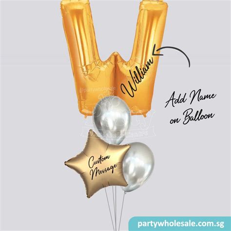 10 OFF Personalised Giant Gold Letter Balloon Bouquet Party Wholesale