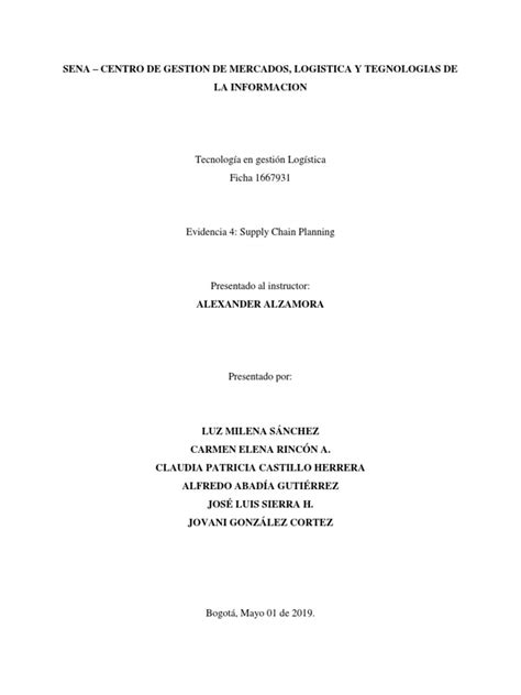 Sena Centro De Gestion De Mercados Logistica Y Tegnologias De La Informacion Pdf