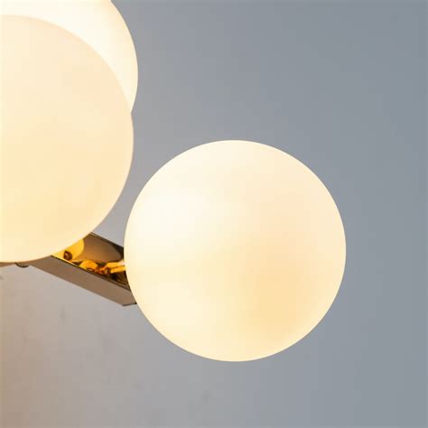 Triple Sphere Wall Lamp In White Glass Ambrosia