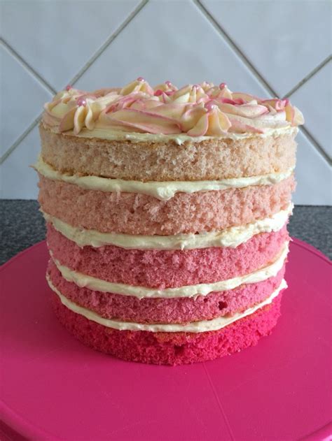 Naked pink ombré cake Baking Cupcake cakes Cake creations