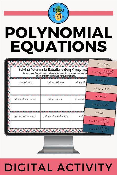 Solving Polynomial Equations Digital Activity Drag Drop Digital