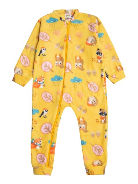 Macacao Infantil Soft - Macacão Soft Infantil Esquilo Amarelo