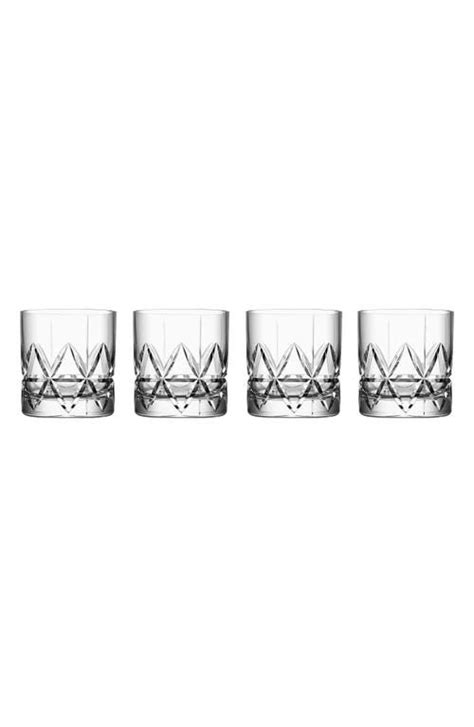 Orrefors Peak Set Of 4 Double Old Fashioned Glasses Clear Editorialist