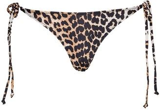 Ganni Leopard Print Bikini Bottoms Shopstyle Swimwear