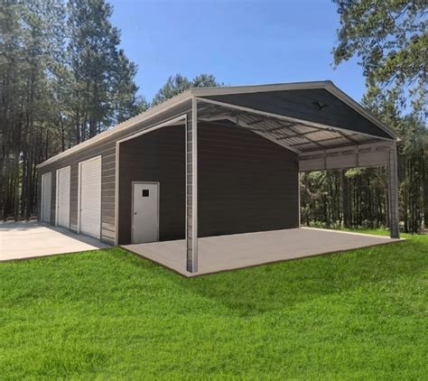 Prefabricated Metal Garage By Silverline Structures With Combo Garage