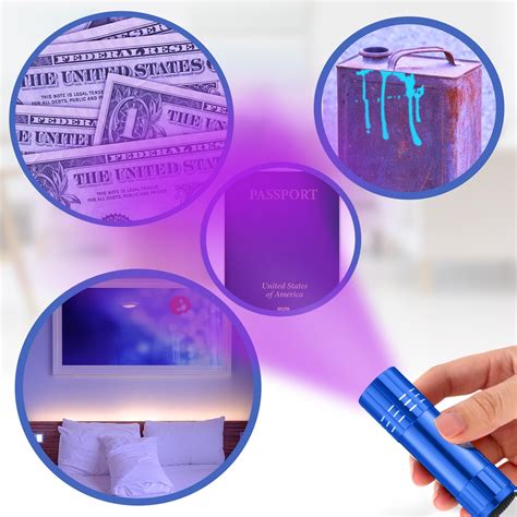 Snapklik.com : Riakrum 12 Pcs UV Blacklight Flashlights LED Handheld
