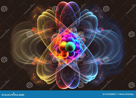 The atom quantum physics stock illustration. Illustration of physics ...