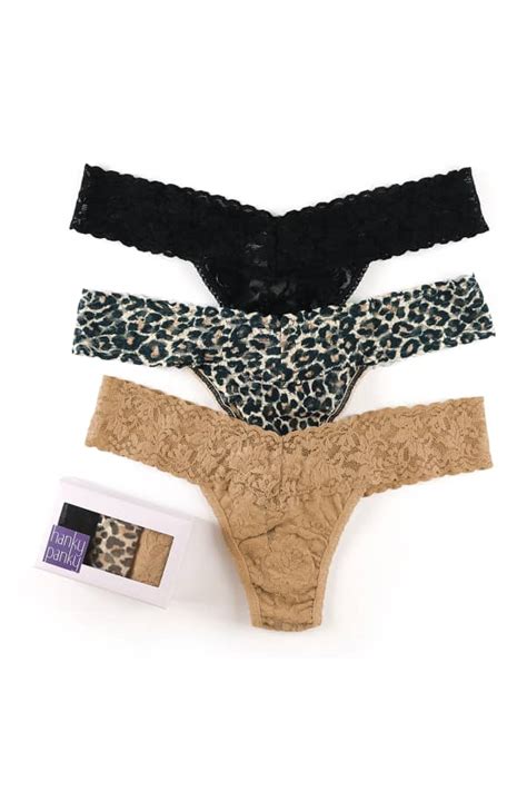 Hanky Panky Three Pack Original Rise Organic Cotton Thongs Neiman Marcus