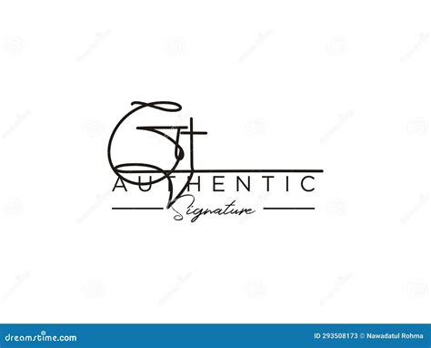 Letter Gt Signature Logo Template Vector Stock Vector Illustration Of