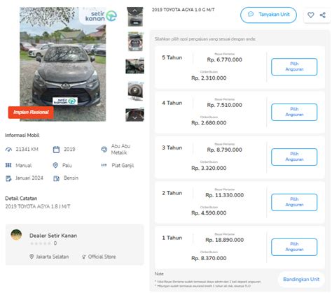 Tips Kredit Mobil Bekas Dp Juta Angsuran Hanya Juta Setir Kanan
