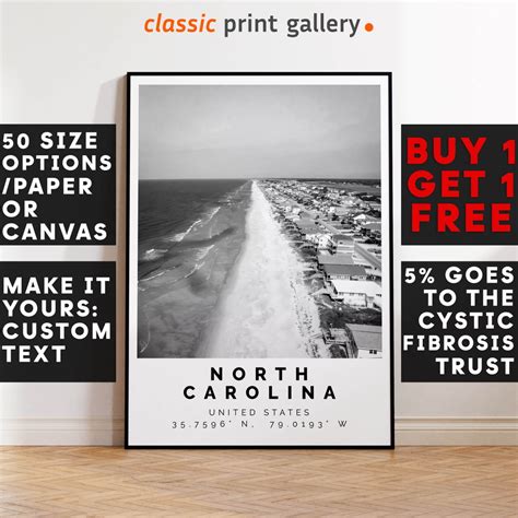 North Carolina Poster Print North Carolina Wall Art Housewarming Gift