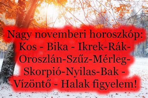 Hatalmas V Ltoz St Hoz A November Nagy Novemberi Horoszk P Minden