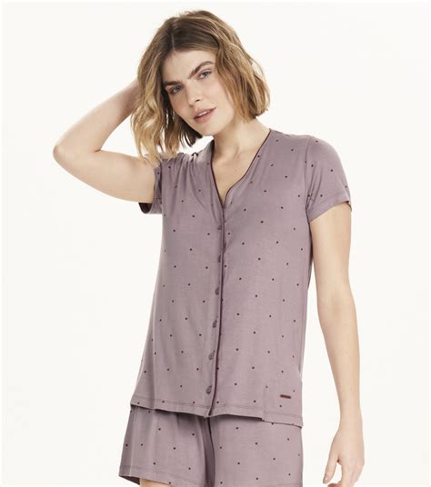 Short doll manga curta abertura Cor Amor Elêva Lingerie e Pijamas