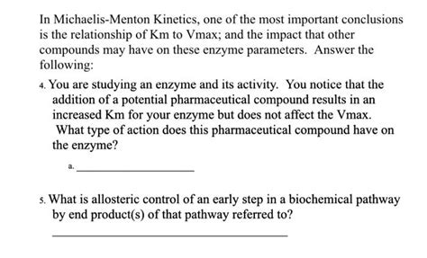 Solved In Michaelis-Menton Kinetics, one of the most | Chegg.com 