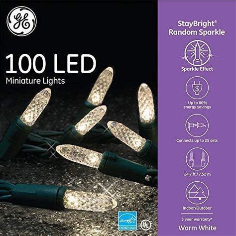 Ge Led Staybright Random Sparkle Miniature White Light String