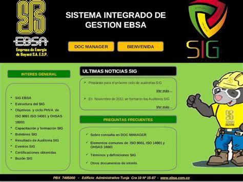 Ppt Sistema Integrado De Gestion Ebsa Interes General Sig Ebsa