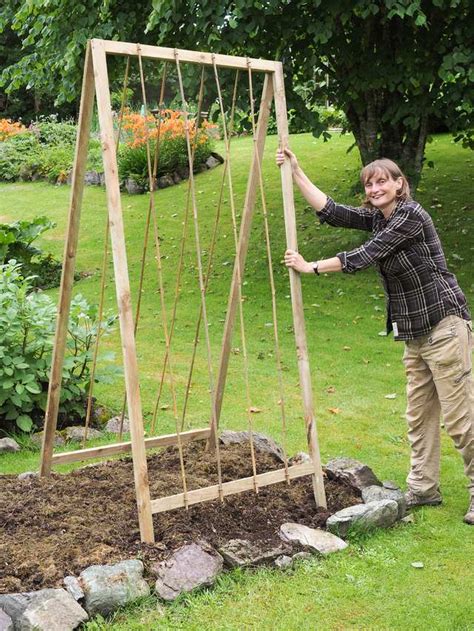 Build Folding A Shaped Bean Frame Instructions Allotment Gardens