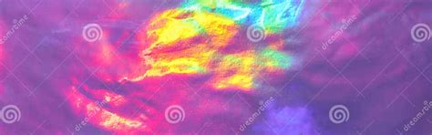 Holographic Textures Of A Banner Shiny Foil And Metallic Rainbow