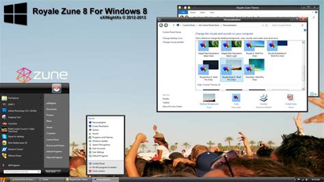 Zune theme visual style for Windows 8