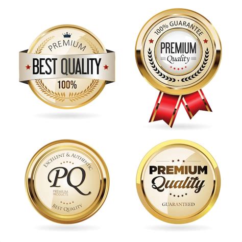 Premium Vector Premium Quality Golden Labels Retro Vintage Design