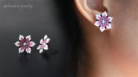 Cherry Blossom Stud Earrings How To Make Beaded Jewelry Beading