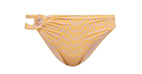 Self Portrait Geometric Pattern Cut Out Bikini Buttom In Natural Lyst