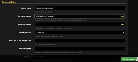 Setting An Ark Survival Ascended Server Password Nitrado