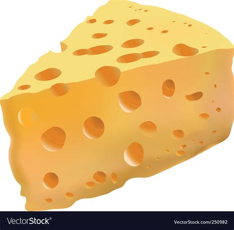 Yellow cheese with holes Royalty Free Vector Image