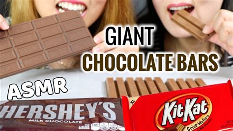 Asmr Eating Giant Chocolate Bars Hersheys Milk Chocolate And Kitkat