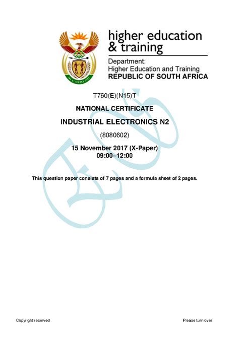 N2 Industrial Electronics Previous Question Papers 4