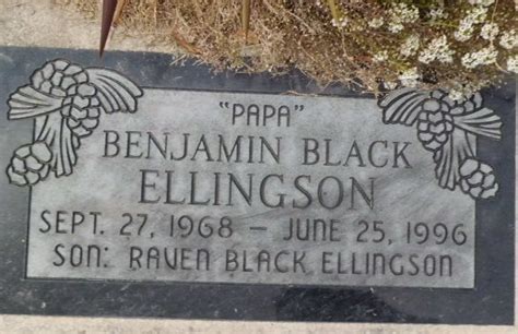 Benjamin Black Papa Ellingson Find A Grave Memorial