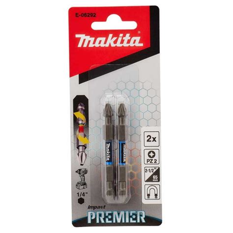 Punta de Torsión IMPACT PREMIER DOBLE PUNTA PZ2x65mm 2 Pzs Makita E 06292