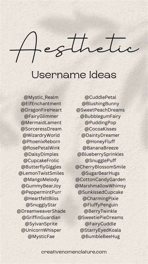 675+ Aesthetic Usernames Ideas - Creative Nomenclature in 2024 | Aesthetic names for instagram ...