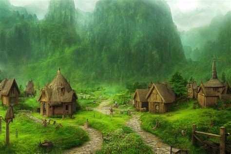 Fantasy Landscapes Elven City Digital Print Screen Saver Fantasy Art