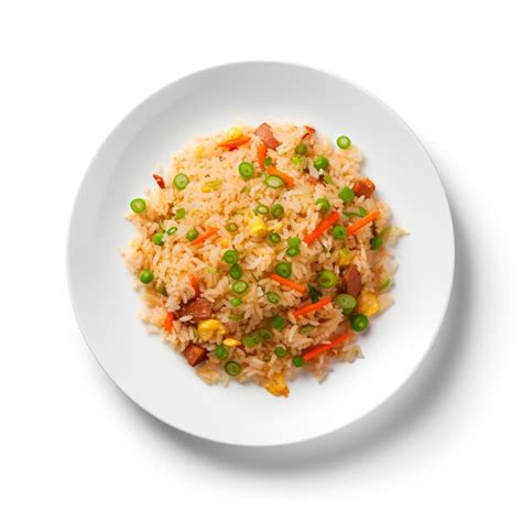 Premium AI Image Food Photography Of Fried Rice On Plate Isolated On